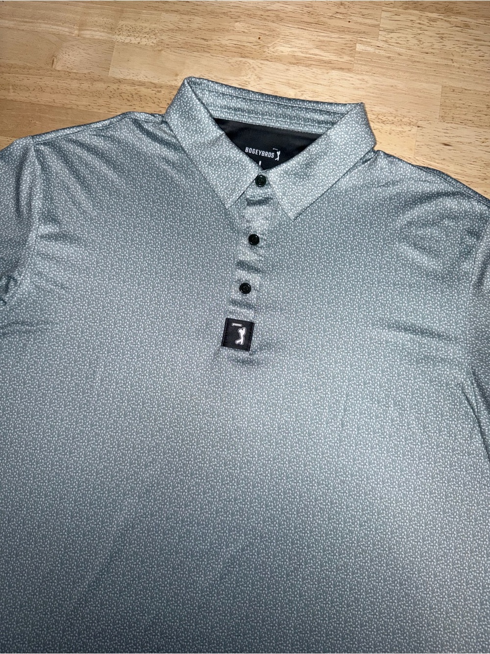 Bogey Bros Golf Polo Shirt Mens Large Green Gray Stretch Swimmers Adult Humor